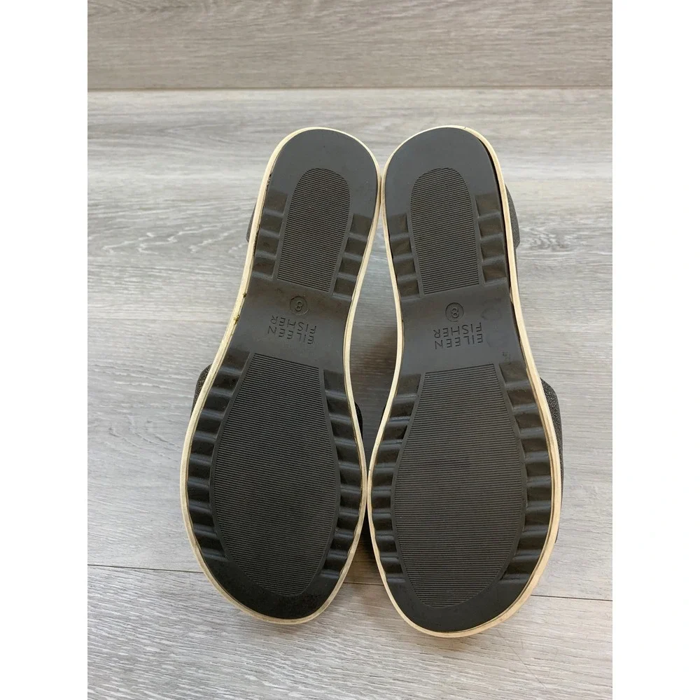 Eileen Fisher Women's Sandals Metallic Crackle Leather Wedge 8 Casual Shoes